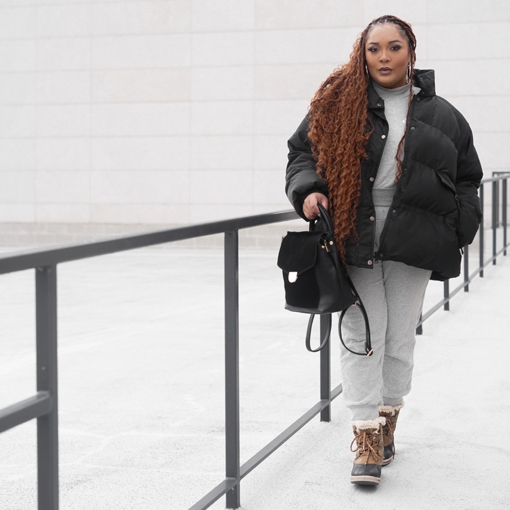 PLT Black Puffer Coat | Size XL